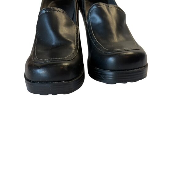 LEI Vintage Black Chunky Heels with Button Y2K 90's Womens Loafers Size 10 - Picture 3 of 9